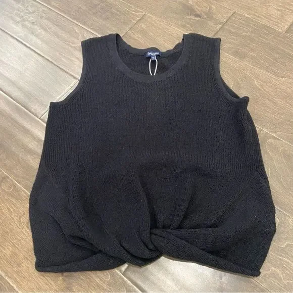 NWT Splendid Black Twist Front Loose Knit Top sz M - Picture 4 of 8